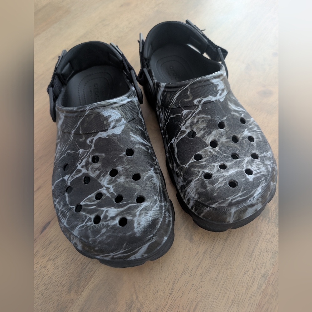 Black and Gray Marble Clogs